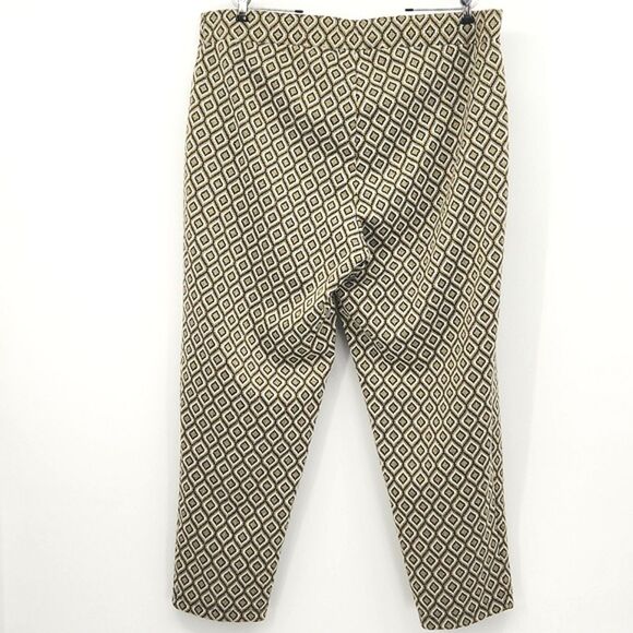 Melissa Paige Woman Stretch Ankle Pants Size 2X Geometric Retro Glam 60s - Picture 2 of 11